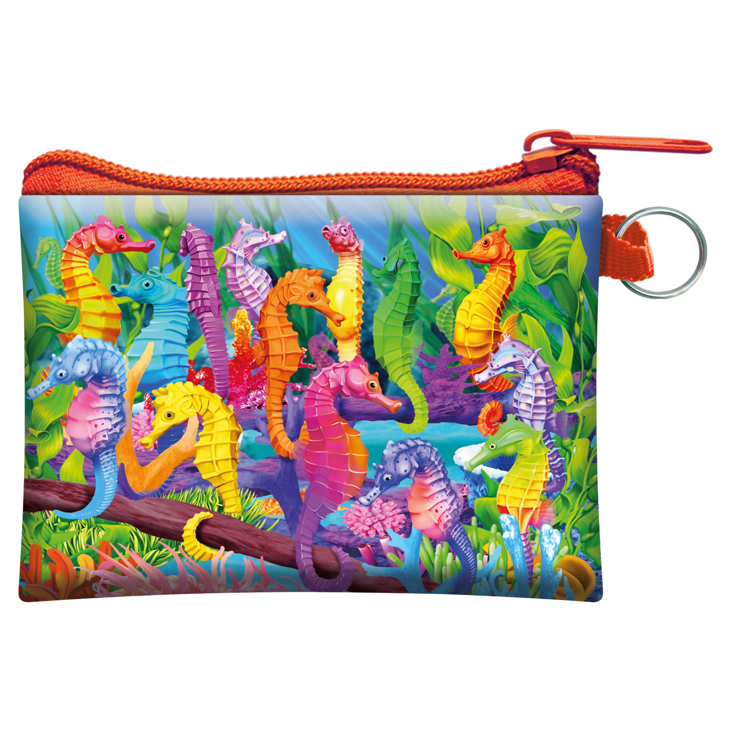 3D LiveLife Coin Purse – Hilarius Hippocampus from Deluxebase. Lenticular Seahorse Themed Wallet Featuring Secure Zip, Compact Design for Cash and Card Storage. Perfect Marine Animal Gift.