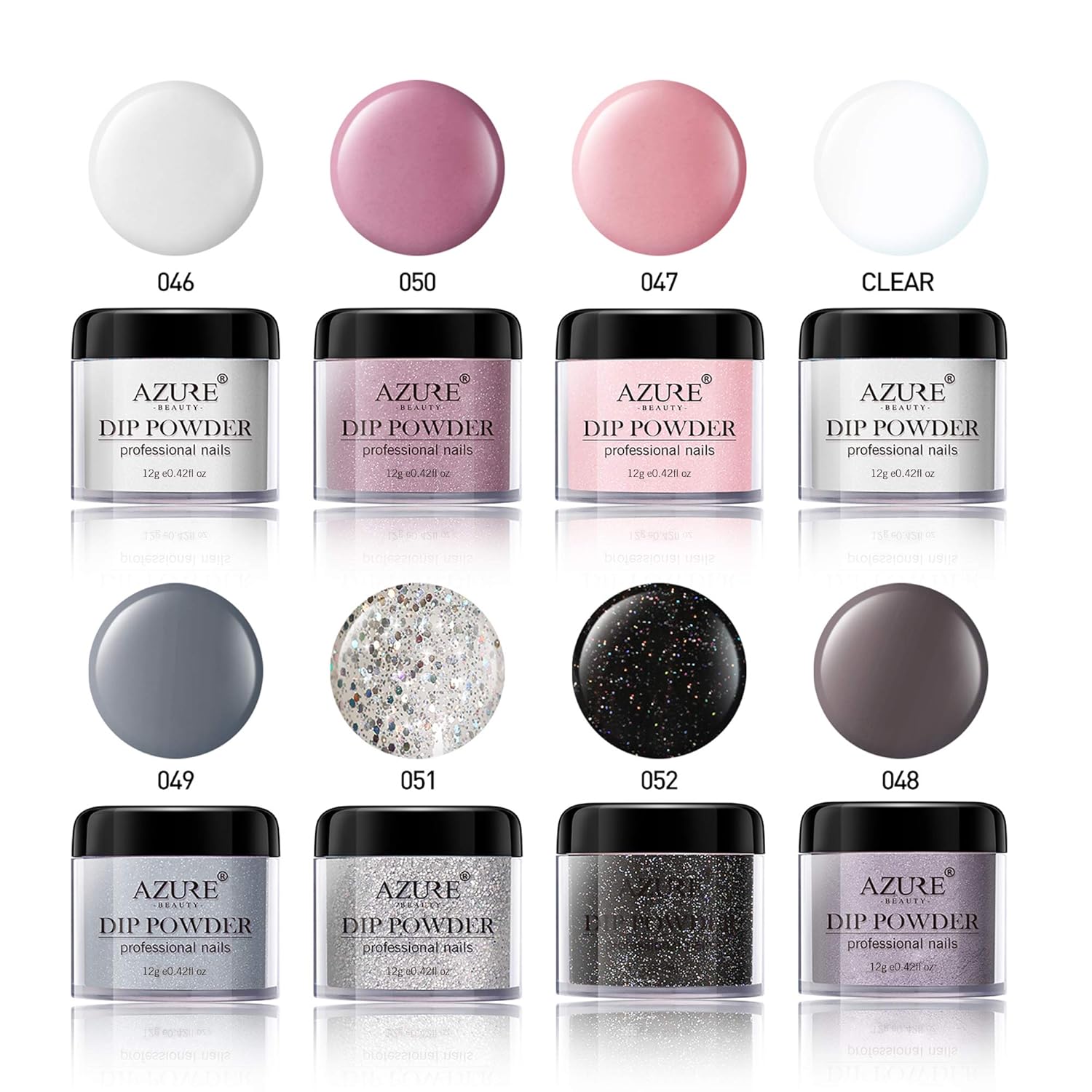 AZUREBEAUTY Nude Gray 8 Colors Dipping Powder Nail Starter Kit Acrylic Dipping Powder System Essential Kit for French Nail Manicure Nail Art Set : Beauty