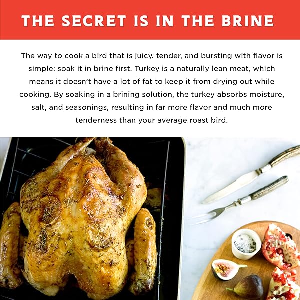 FIRE & FLAVOR SWEET HEAT TURKEY BRINE KIT – SEASONINGS FOR ROASTING, GRILLING, SMOKING, AND FRYING TURKEYS – INCLUDES BRINING BAG