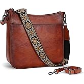 HESHE Leather Purses for Women Crossbody Bag Medium Shoulder Bags with Guitar Strap Satchel Travel Cross Body Purse | Leather, Purses, Medium, with Guitar Strap, Travel, Cross Body Purse