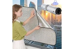 Heat Reflective Window Film, Double Aluminum Foil, Thermal Insulation Sun Blocking Film, UV Protection Blackout Window Cover,