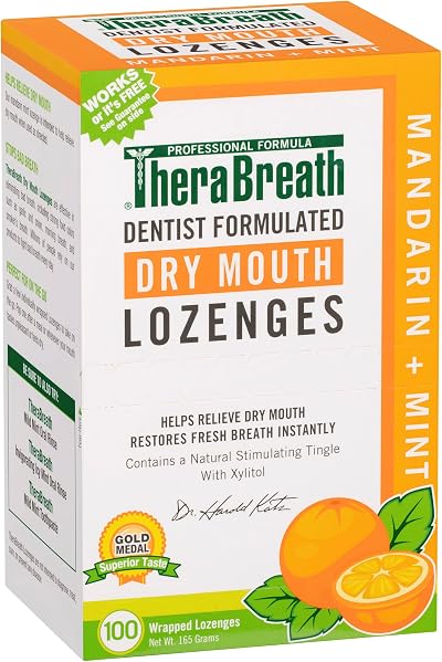 TheraBreath Mandarin Mint Dry Mouth Lozenges - Dentist Formulated