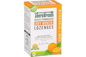 TheraBreath Dry Mouth ZINC Lozenges, Mandarin Mint Flavor, 100 Lozenges