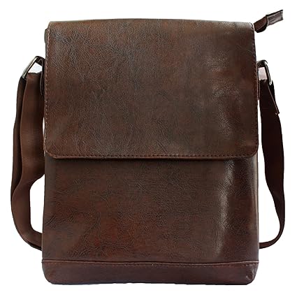 Future Fashion Messenger Pu Leather Bag Trendy Rust Cross-Body Sling Bag Side Bag for Men/Women / Girls for Daily Use 10 Inch (Brown)
