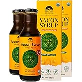 Nepal Tea Yacon Syrup 100% Organic, 9.5 Fl Oz Glass Bottle - Low Calorie, Satisfying Sweetness, Rich in Minerals, Low Glycemic, High in FOS/Prebiotic for Digestive Health | 2 Pack