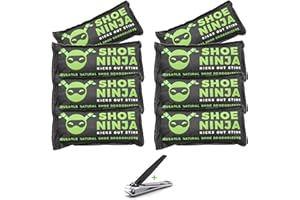 ELLIS HARPER Charcoal Shoe Deodorizer Inserts - Shoe Odor Eliminator - Activated Charcoal Shoe Deodorizer Bags to Absorb Shoe Smell - Pack of 8 Shoe Smell Eliminator with Nail Clippers