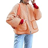 Yousify Womens Jackets Fall Fashion 2025 Crew Neck Quilted Plaid Jacket Full Zipper Coats S-2XL