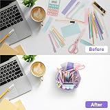 EXERZ Desk Organiser 360 Rotating Mesh Caddy Light Purple 5 Compartments view 7