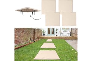 MARCHROSE 4Pcs Large Stepping Stones Outdoor Garden Walkway, Durable Plastic Pavers for Patio, Pathway, and Landscaping, Weatherproof Stepping Stones with Ground Stakes for Easy Installation
