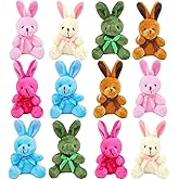 Elcoho 12-Pack Easter Plush Bunnies - Stuffed Animal Toys, Egg Fillers, Party Favors