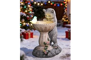 Nacome Solar Cat Garden Decor: Outdoor Statues Ornaments for Outside Decorations Yard Art Lawn Porch Patio Balcony - Birthday Choice for Mom Grandma Women Lover