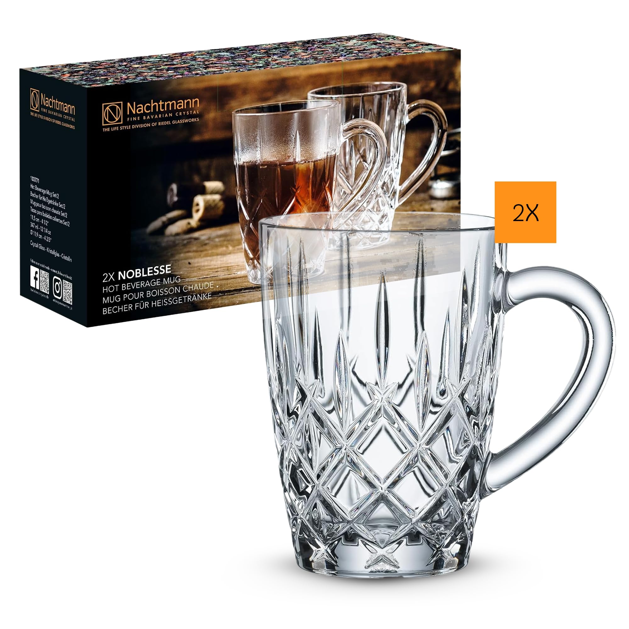 Spiegelau & Nachtmann Noblesse 103771 Glasses Sets, Crystal Glass, Set of 2 (1 Pack)