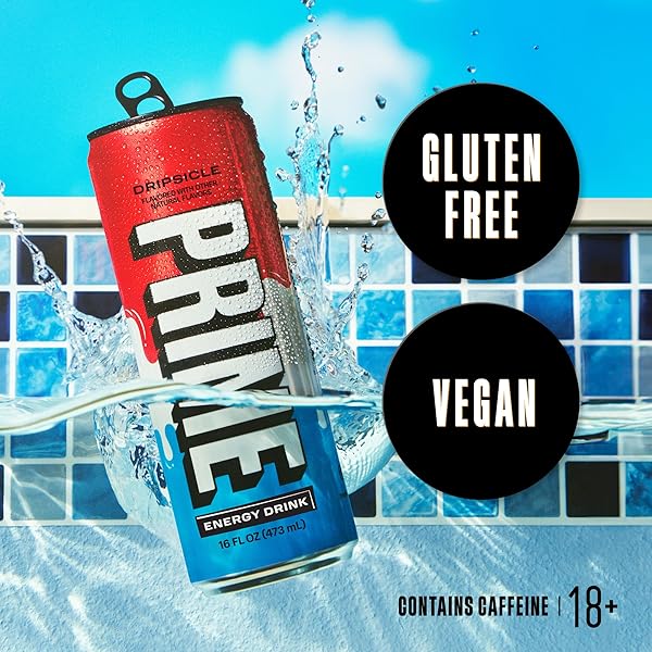 PRIME ENERGY DRIPSCICLE, SUGAR FREE ENERGY DRINK, 200MG CAFFEINE AND 355MG OF ELECTROLYTES FOR HYDRATION, LOW CALORIE, VEGAN, GLUTEN FREE, 16 FLUID OUNCE, 12 PACK