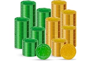 cssopenss 300 pcs st. Patrick's Day Coins，st Patricks Day Plastic Coins，Green and Gold Coins for St Patricks Day Decorations Favors