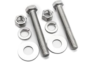 Fullerkreg (10 Sets) 5/16-18x3 Stainless Steel Hex Head Screws Bolts, 5/16 Nuts, Washers, 18-8 (304) S/S, Fully Threaded