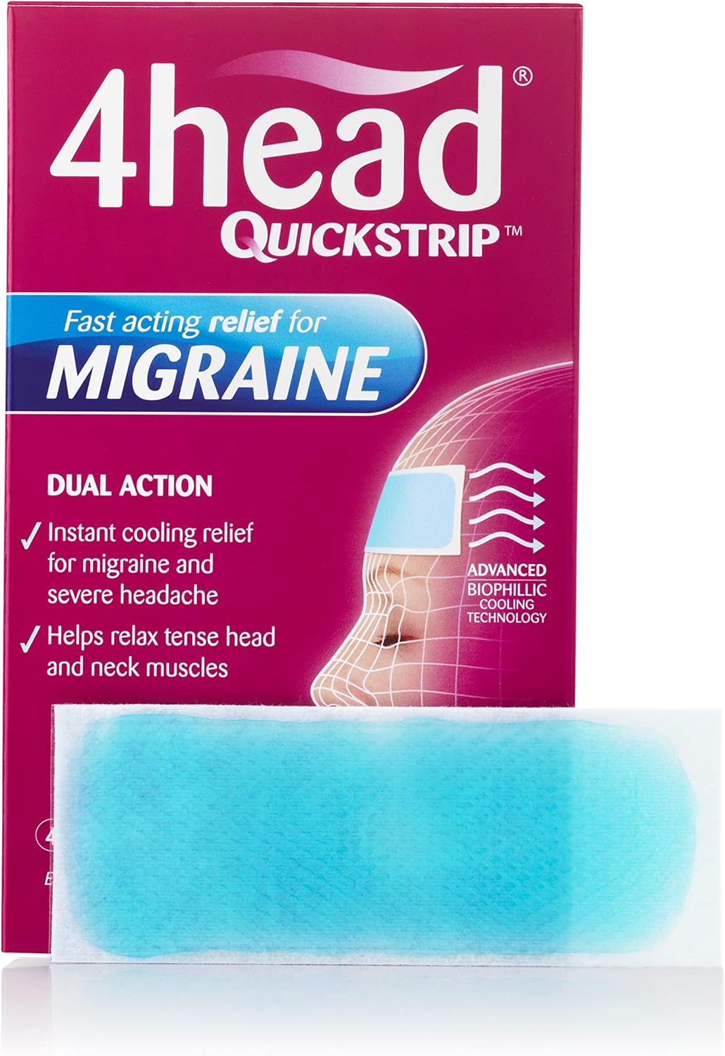 4Head Quickstrip Headache and Migraine Relief Strips - Pack of 4: Health & Personal Care