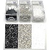 Miyuki Delica Seed Beads Bundle: Size 11/0, Tuxedo Collection - DB010, DB035, DB200-3 Tubes of 2" ea