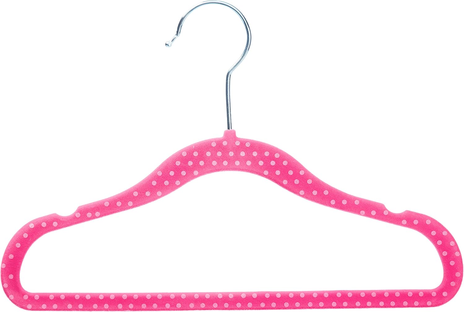 AmazonBasics Baby Kids Velvet Clothes Hangers, Pink Polka Dot - Pack of 50