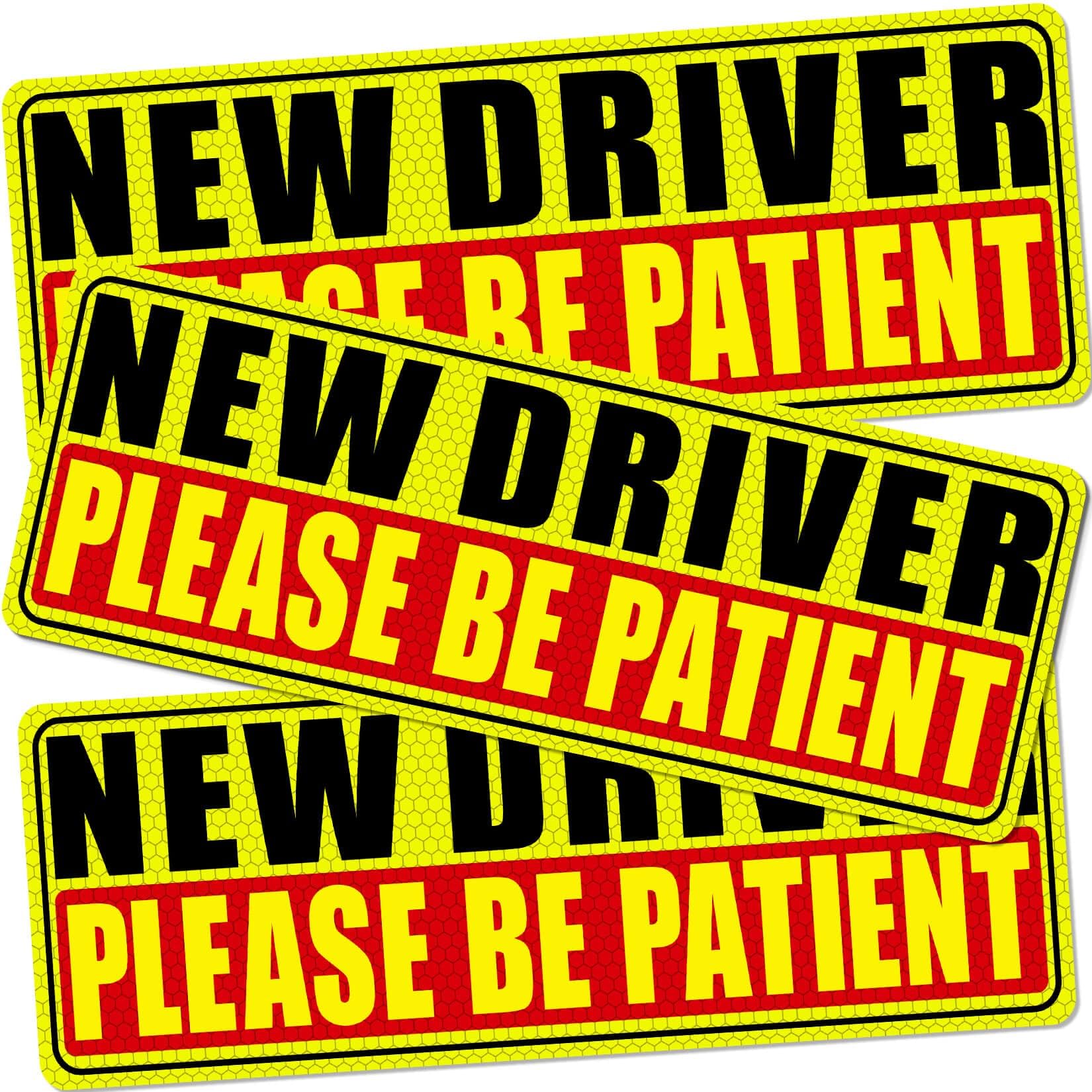 Photo 1 of Sukh New Driver Magnet for Car - Student Driver Car Magnet Funny Safety Warning Magnetic Reflective Reusable Signs for Teenage Driving 3 Pcs