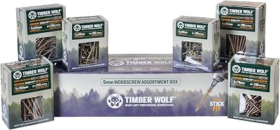 Timber Wolf 5mm Woodscrew Assortment Pack 600 Zinc Yellow #6x Drive Bits