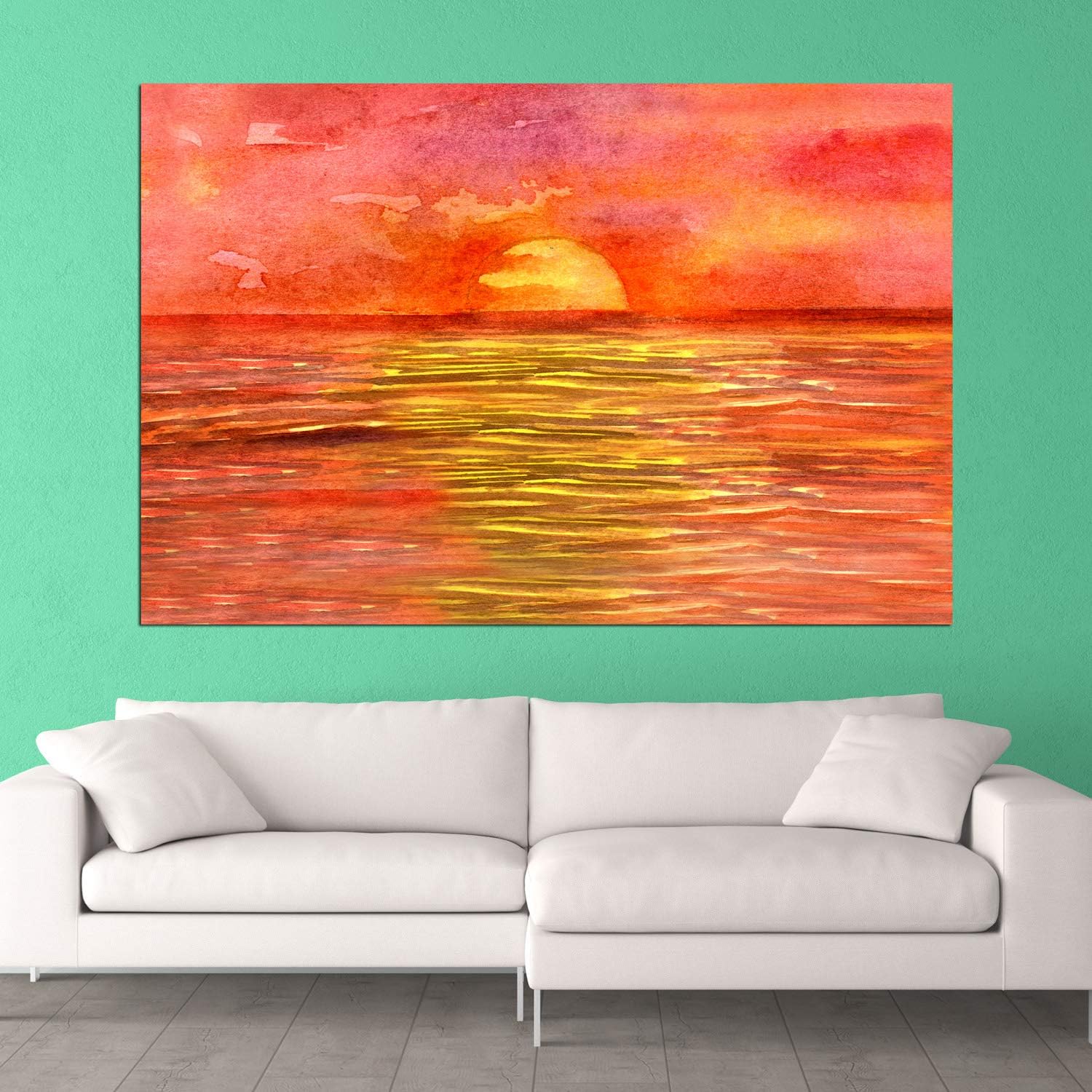 Inephos Unframed Canvas Painting - Vanilla Skies - Nature Art Wall Painting for Living Room, Bedroom, Office, Hotels, Drawing Room (91cm X 61cm)