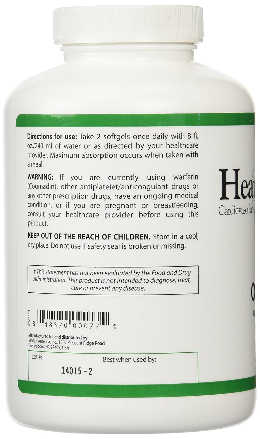 Heart Health™ Essential Omega III Fish Oil with Vitamin E Single Bottle 120 848570000774 eBay