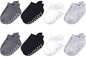 Touched by Nature Baby Girls' Organic Cotton Socks with Non-Skid Gripper for Fall Resistance