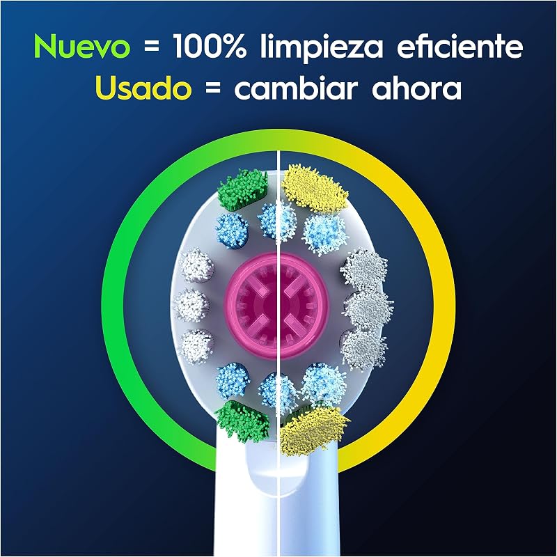 Cabeças de reposição oral-b pro 3d brancas, pacote de 8 unidades