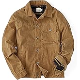 Huckberry Flint and Tinder Men's Flannel-Lined Waxed Trucker Jacket, Water & Weather Resistant Mens Jacket