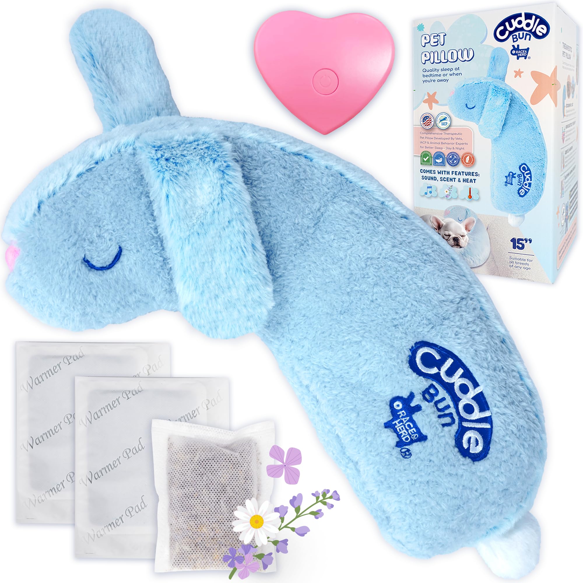 Photo 1 of Race&Herd CuddleBun Heartbeat Puppy Toy Sleep Aid - Heartbeat Dog Toy, Dog Heartbeat Toy for Puppy Must Haves for Separation Pet Anxiety Relief Puppy Calming Aid, Dog Toys Behavioral Training