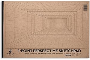 Koala Tools | Drawing Perspective (1 and 2-Point) Large Sketch Pad (1 Point - 11 x 17)