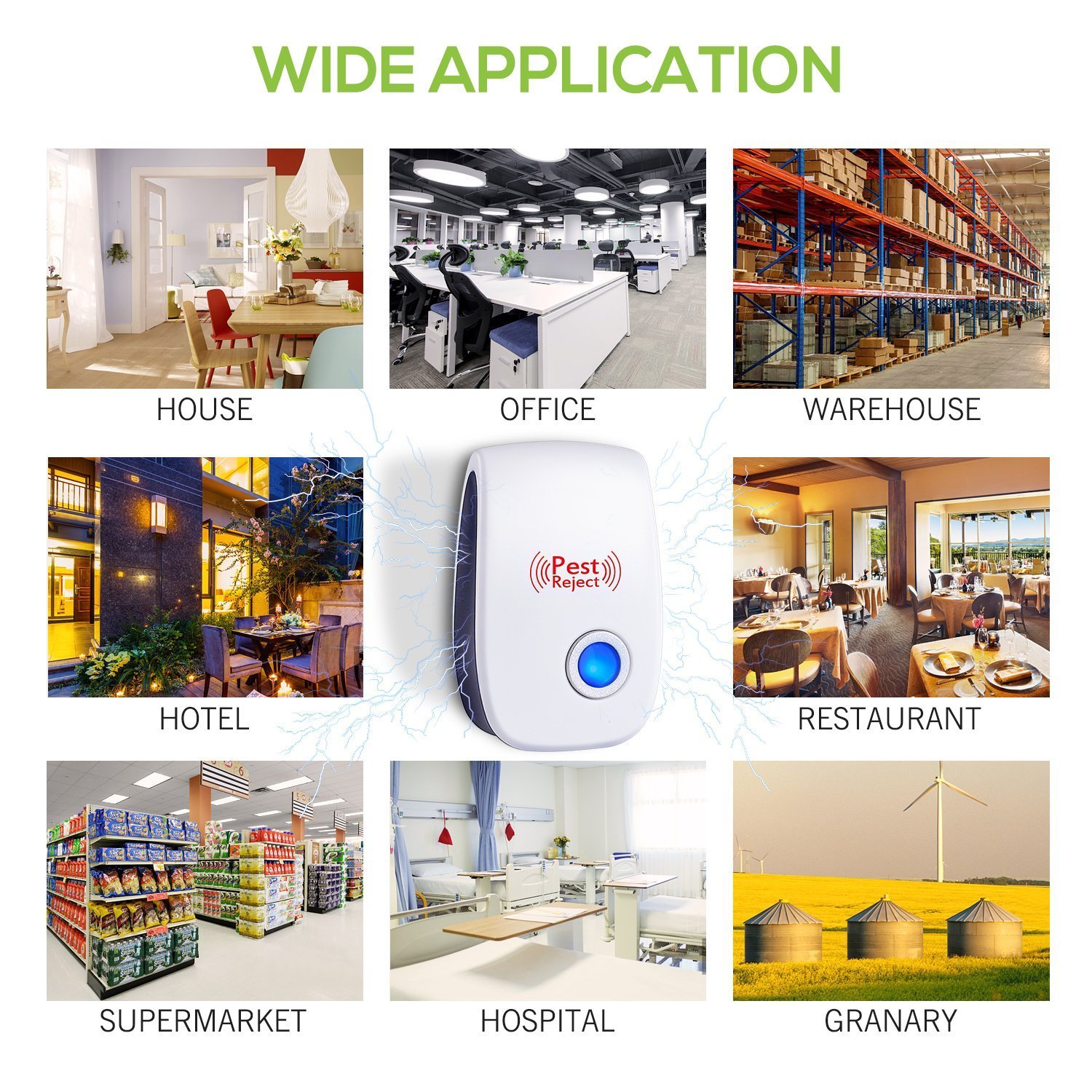 SUNETLINK [2018 NEW] Ultrasonic Pest Repeller & Mouse Repellent Plug in Pest Control - Insect Repellent & Bug Repellent for Mosquito,Mice,Rat,Bedbug,Roach,Ant,Fly,Flea,Spider Environment-friendly