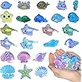 32Pcs Resin Ocean Animal Figurines, 18 Styles Mini Ocean Animal Figurines Resin Marine Animals for Adults, Multicolor Glow in