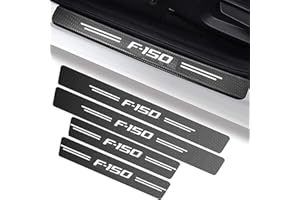 MARJIN 4PCS Car Door Sill Protector for Ford F-150,Self-Adhesive Carbon Fiber Tape Anti Scratch Car Door Edge Entry Guards Stickers，Car Door Steps Covers Scratch Pad Protective Films (DSP-09)