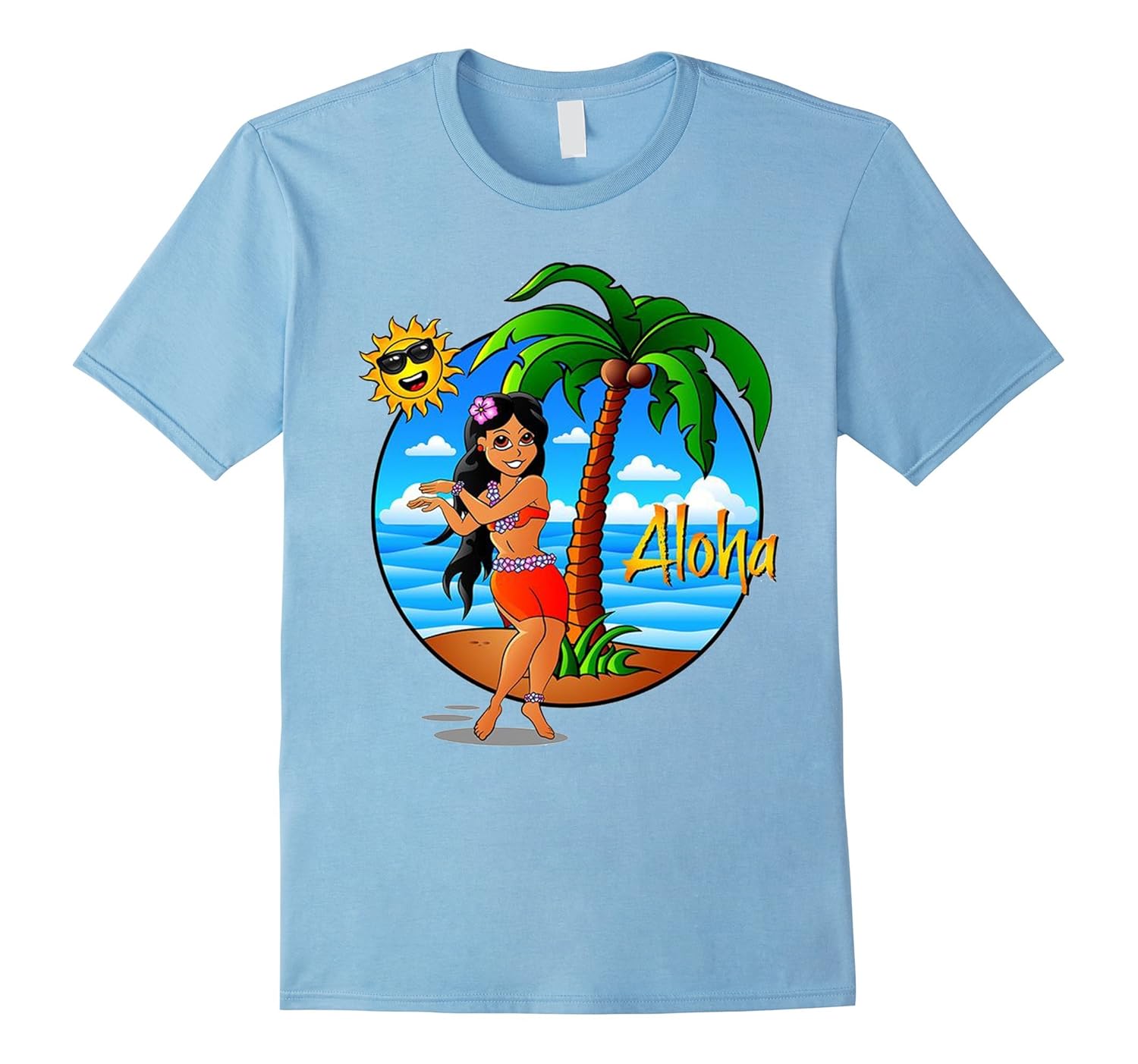 Vintage Hawaiian Hula Girl Shirt Tropical Beach AlohaTD Teedep