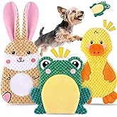 XIUGOAL Dog Toys to Keep Them Busy, 3 Pack No Stuffing Interactive Dog Toys with Crinkle, Squeaky Puppy Chew Toys for Small, Medium Breeds