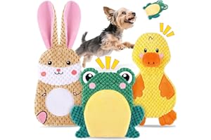 XIUGOAL Dog Toys to Keep Them Busy, 3 Pack No Stuffing Interactive Dog Toys with Crinkle, Squeaky Puppy Chew Toys for Small, Medium Breeds