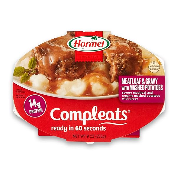 HORMEL COMPLEATS MEATLOAF & GRAVY WITH MASHED POTATOES,...