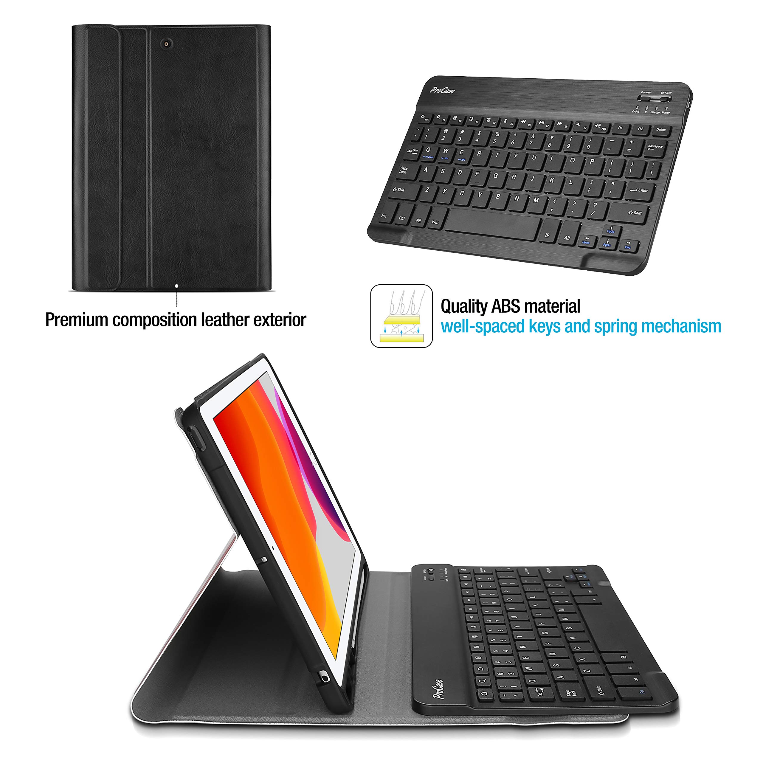 ProCase Keyboard Case for iPad 10.2 9th Gen 2021/ 8th Gen 2020/ 7th Gen 2019/ iPad Air 10.5