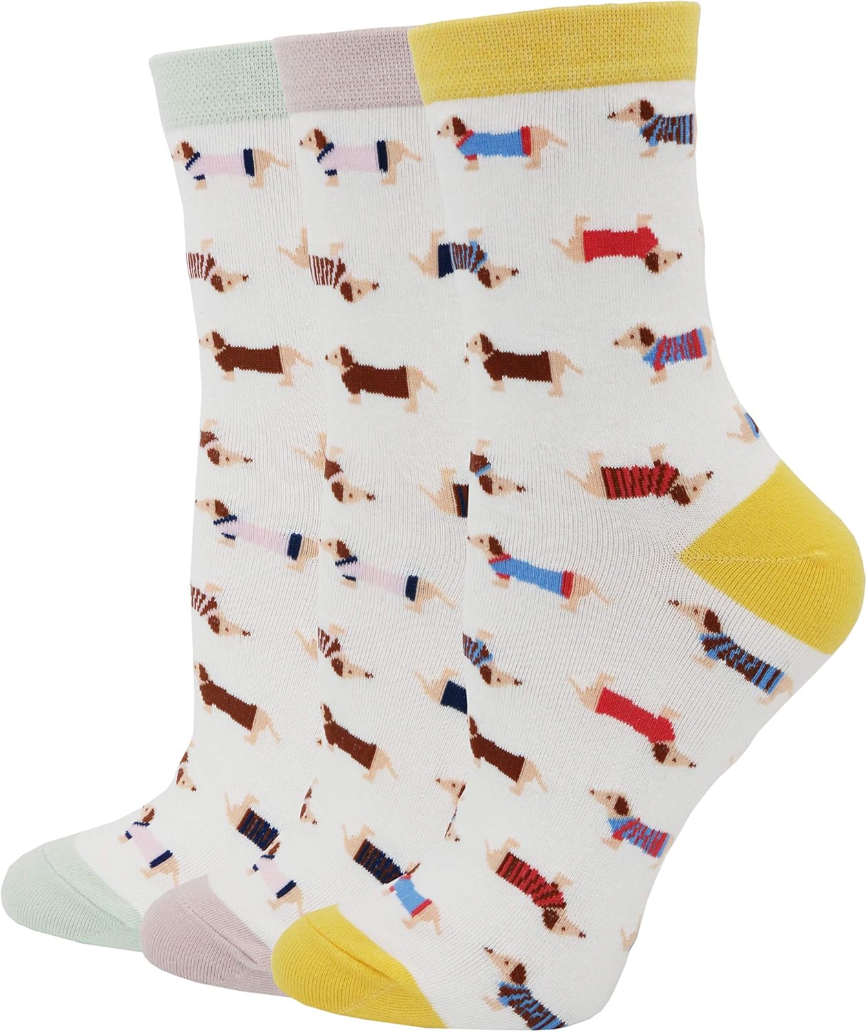 Pomlia Women's Haute Dachshund Dog Socks Casual Crew Socks