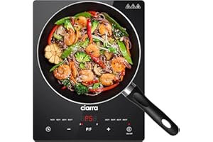 CIARRA CATIH1 1800W Portable Induction Cooktop, Ultra Slim Single Electric Countertop Burner with Sensor Touch and Digital timer ETL Approved