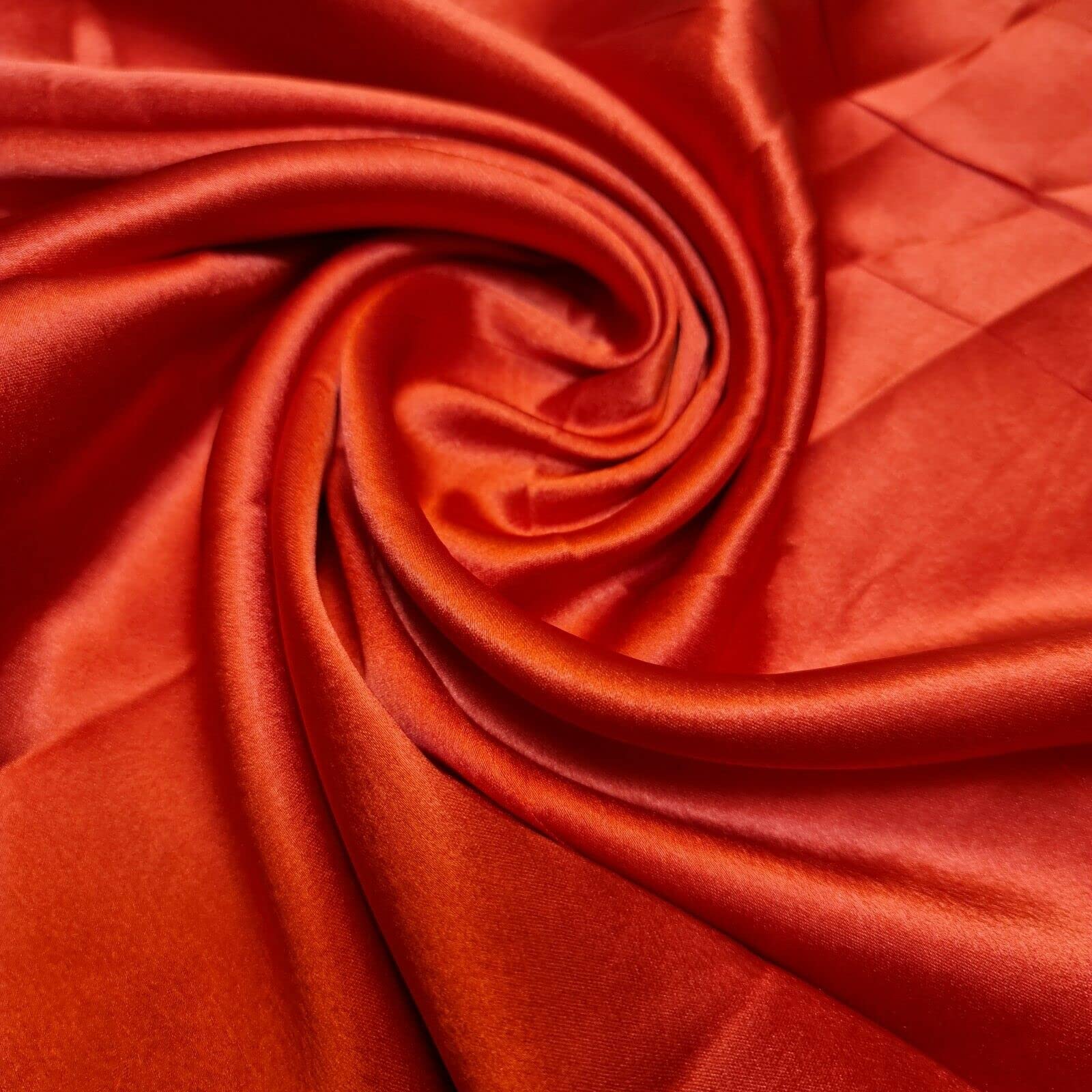 Glossy Charmeuse Silk Satin Bridal Dress Polyester Lining Craft Fabric 44" Meter (5 Meter, Red)