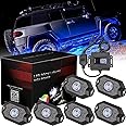 RGB LED Rock Lights, Muto-Beam 6PCS RGB LED Pods Multicolor Neon Rock Light Kit with Bluetooth Remote Control Multi-Modes Underglow Rock Rail Lights for ATV SUV Off-Road Truck Boat Marine