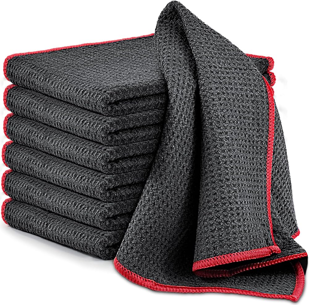 Airlab 6X Waffle Pattern Glass Cloths 30x30cm 400GSM Microfiber