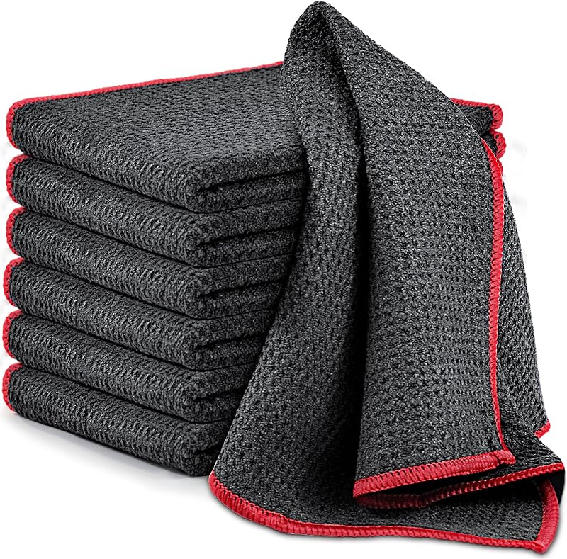 Airlab 6X Waffle Pattern Glass Cloths 30x30cm 400GSM Microfiber