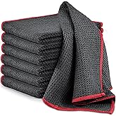 Airlab Glass Polishing Streak Free Miracle Cleaning Cloth, Grey-Red | Lint Free Microfiber Cleaning Rags for Glasses Kitchen Dish Mirrors Easy Clean, 12 x 12 Inches, Pack of 6