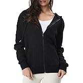 GIVON Women's Waffle Knit Zip Up Hoodie Sweater Comfort Lightweight Hooded Sweatshirt Jacket