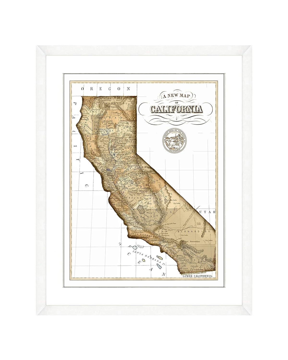Amazoncom California Gold Rush Map Vintage Map Wall Amazoncom California Gold Rush Map Vintage Map Wall
