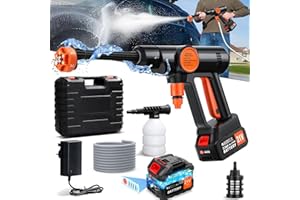 DENQIR Electric Pressure Washer, 652 PSI Cordless Pressure Washer Battery Powered 21V, 1.2GPM Power Washers Electric Powered, Portable Car Pressure Washer with 6-in-1 Nozzle, Cleaner for Home Floor Indoor