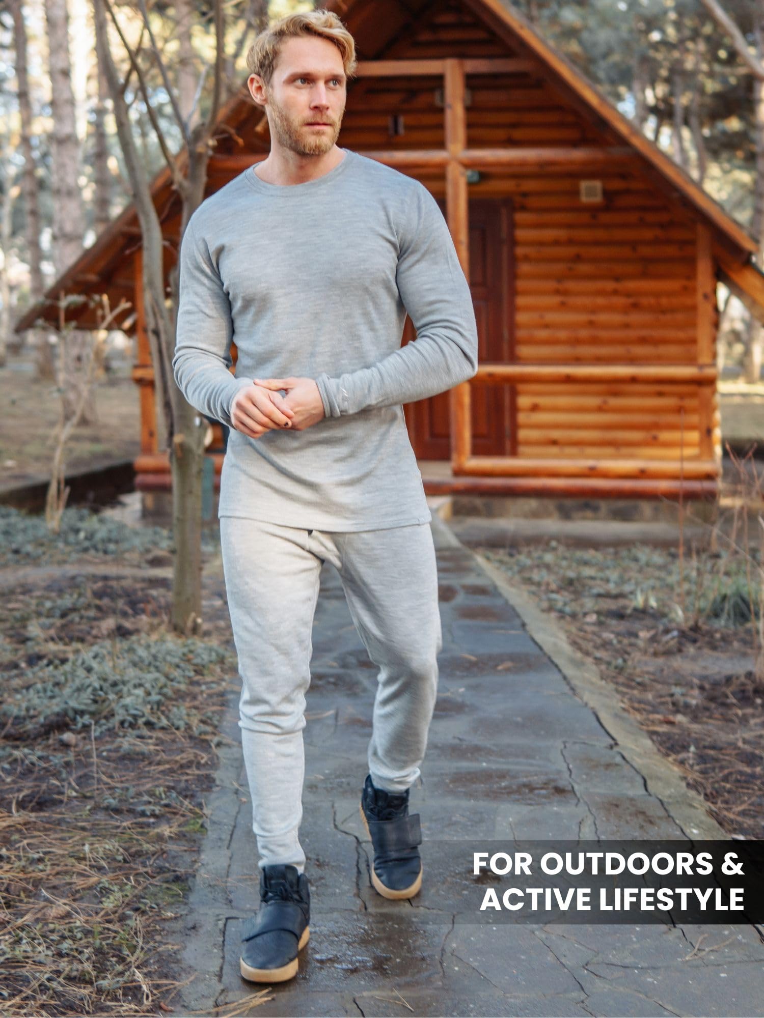 Merino.tech Merino Wool Base Layer Mens Set - Heavyweight, Midweight, Lite Merino Wool Thermal Underwear For Men Top, Bottom